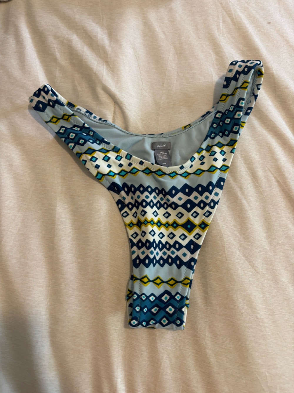aerie Blue Geometric Print Bikini Bottoms